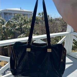 Elegant Black Leather HOBO Tote Bag